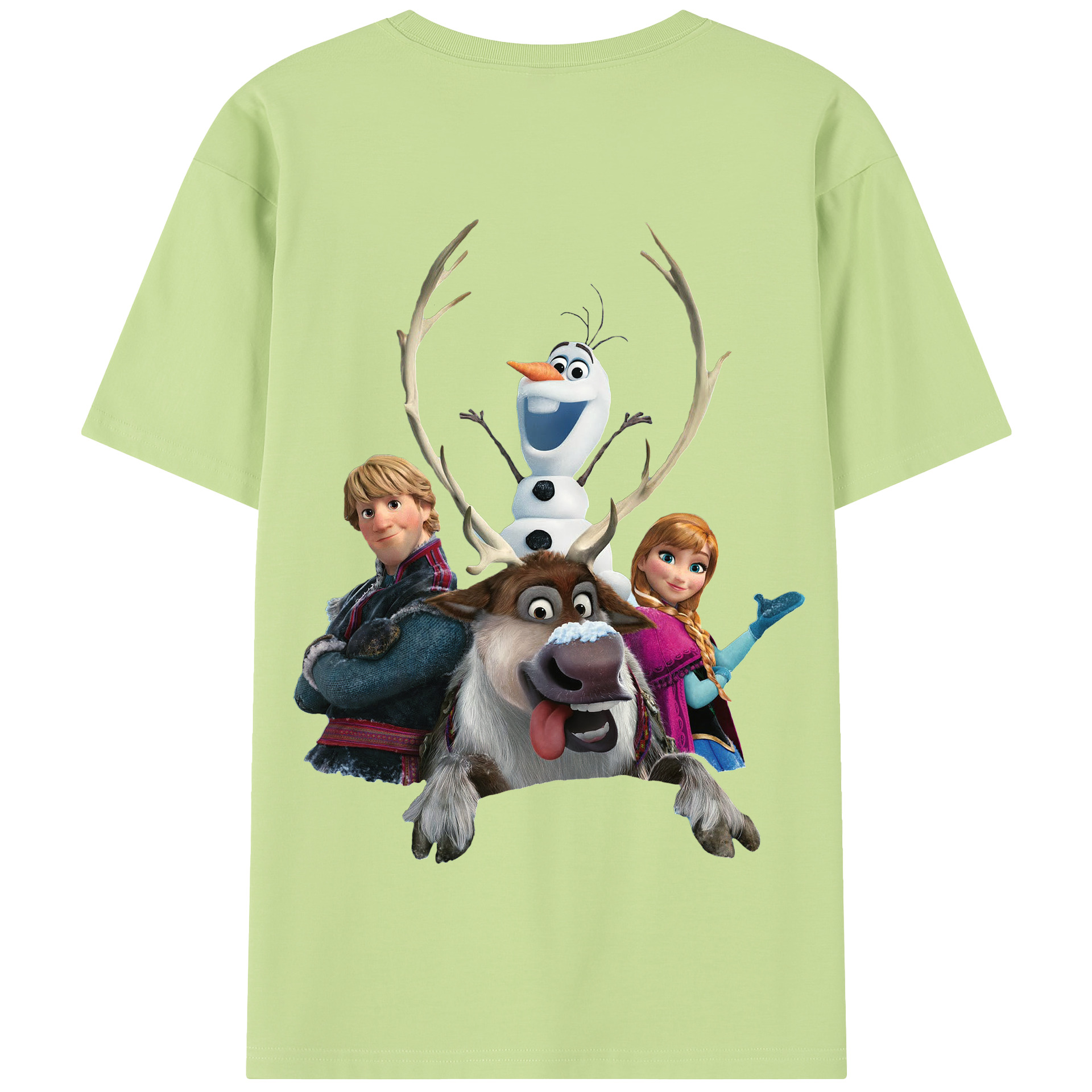 （画像用） アナと雪の女王 アンナ エルサ Frozen Anna Elsa 綿100％半袖Tシャツ（背面プリント）